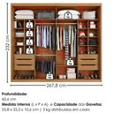Ver imagem 3 de Guarda Roupa Casal 2 Portas de Correr com Espelho MDF Atrane 268 cm Cinamomo Areia Zanz