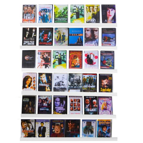 Prateleira para CDs DVDs Blu-ray MDF Branco 6 peças 90cm