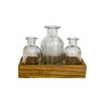 Trio de Vasos em Vidro no Suporte em Madeira - 1