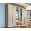 Ver imagem 1 de Guarda Roupa Casal 6 Portas e 6 Gavetas C/ Espelho Dello/trento Freijo Cumaru C/ Fendi - Novo