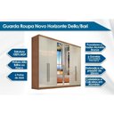 Ver imagem 2 de Guarda Roupa Casal 6 Portas e 6 Gavetas C/ Espelho Dello/trento Freijo Cumaru C/ Fendi - Novo