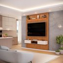 Ver imagem 3 de Painel para Tv até 65 Polegadas 1,83m Ripado Autêntico com Led e Nicho Montreal Madeirado/off