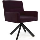Ver imagem 1 de Poltrona Para Sala Angel Base Giratória Eiffel Preto Veludo Roxo - casaepoltrona