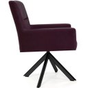 Ver imagem 3 de Poltrona Para Sala Angel Base Giratória Eiffel Preto Veludo Roxo - casaepoltrona