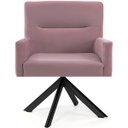 Ver imagem 2 de Poltrona Para Sala Angel Base Giratória Eiffel Preto Veludo Rose - casaepoltrona