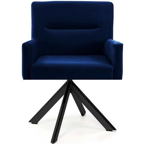 Cadeira Para Sala Angel Giratória Eiffel Preto Veludo Azul Royal - Nexta Casa