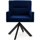 Ver imagem 1 de Cadeira Para Sala Angel Giratória Eiffel Preto Veludo Azul Royal - Nexta Casa