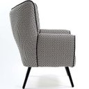 Ver imagem 3 de Poltrona para Sala Decorativa Kora Pés Palito Preto Linho Geométrico Preto/bege - Casaepoltrona