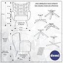 Ver imagem 4 de Poltrona para Sala Decorativa Kora Pés Palito Preto Linho Geométrico Preto/bege - Casaepoltrona