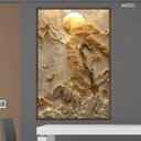 Ver imagem 2 de Quadro Decorativo - Natureza Dourada Arvore Ceu e Lua Art053 - Vidro com Impressão Uv - 80x60cm