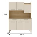 Ver imagem 2 de Armário de Cozinha Compacta Mdf 6 Portas Modena Plus - Freijó/soft