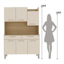 Ver imagem 4 de Armário de Cozinha Compacta Mdf 6 Portas Modena Plus - Freijó/soft