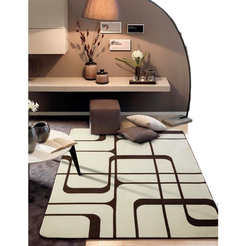 Tapete Flannel Sala Quarto Luxo Macio 2,00x1,40 bege marrom