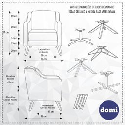 Poltrona de Sala Clara Pés Madeira Veludo Azul Royal - Casaepoltrona - 4