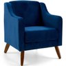 Poltrona de Sala Clara Pés Madeira Veludo Azul Royal - Casaepoltrona - 1