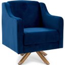 Ver imagem 1 de Poltrona de Sala Clara Base Giratória Giromad Veludo Azul Royal - Casaepoltrona