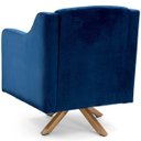 Ver imagem 7 de Poltrona de Sala Clara Base Giratória Giromad Veludo Azul Royal - Casaepoltrona