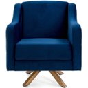 Ver imagem 2 de Poltrona de Sala Clara Base Giratória Giromad Veludo Azul Royal - Casaepoltrona