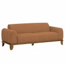 Ver imagem 1 de Sofá Molino 3 Lugares 180cm Pés Madeira Castanho Bouclé Terracota - Nexta Casa
