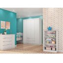 Ver imagem 2 de Roupeiro Elisa + Cômoda Sapateira Infantil + Sapateira Nicho com Prateleira para Quarto de Bebê