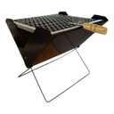 Ver imagem 1 de Churrasqueira Maleta em Aço Dobrável Portátil Preta La Móveis