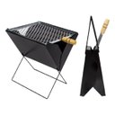 Ver imagem 4 de Churrasqueira Maleta em Aço Dobrável Portátil Preta La Móveis