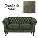 Ver imagem 2 de Namoradeira Duque 2 Lugares Chesterfield Couro Sintético Dallas Verde Musgo