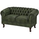 Ver imagem 1 de Namoradeira Duque 2 Lugares Chesterfield Couro Sintético Dallas Verde Musgo