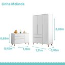 Ver imagem 6 de Quarto Infantil de Bebê Completo Branco 100% MDF Guarda-Roupa + Cômoda + Mesa de Apoio