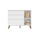 Ver imagem 4 de Quarto Infantil de Bebê Completo Branco 100% MDF Guarda-Roupa + Cômoda + Mesa de Apoio