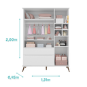 Ver imagem 3 de Quarto Infantil de Bebê Completo Branco 100% MDF Guarda-Roupa + Cômoda + Mesa de Apoio