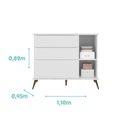 Ver imagem 5 de Quarto Infantil de Bebê Completo Branco 100% MDF Guarda-Roupa + Cômoda + Mesa de Apoio