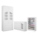 Ver imagem 1 de Quarto Infantil de Bebê Sapateira + Cômoda Sapateira Algodão Doce+ Guarda-roupa 2 Portas 100% Mdf Br