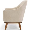 Ver imagem 3 de Poltrona Decorativa La Paloma Base Madeira Linho Bege - Nexta Casa