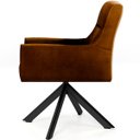 Ver imagem 3 de Poltrona Para Sala Angel Base Giratória Eiffel Preto Veludo Camel - casaepoltrona