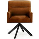 Ver imagem 2 de Poltrona Para Sala Angel Base Giratória Eiffel Preto Veludo Camel - casaepoltrona