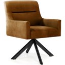 Ver imagem 1 de Poltrona Para Sala Angel Base Giratória Eiffel Preto Veludo Camel - casaepoltrona