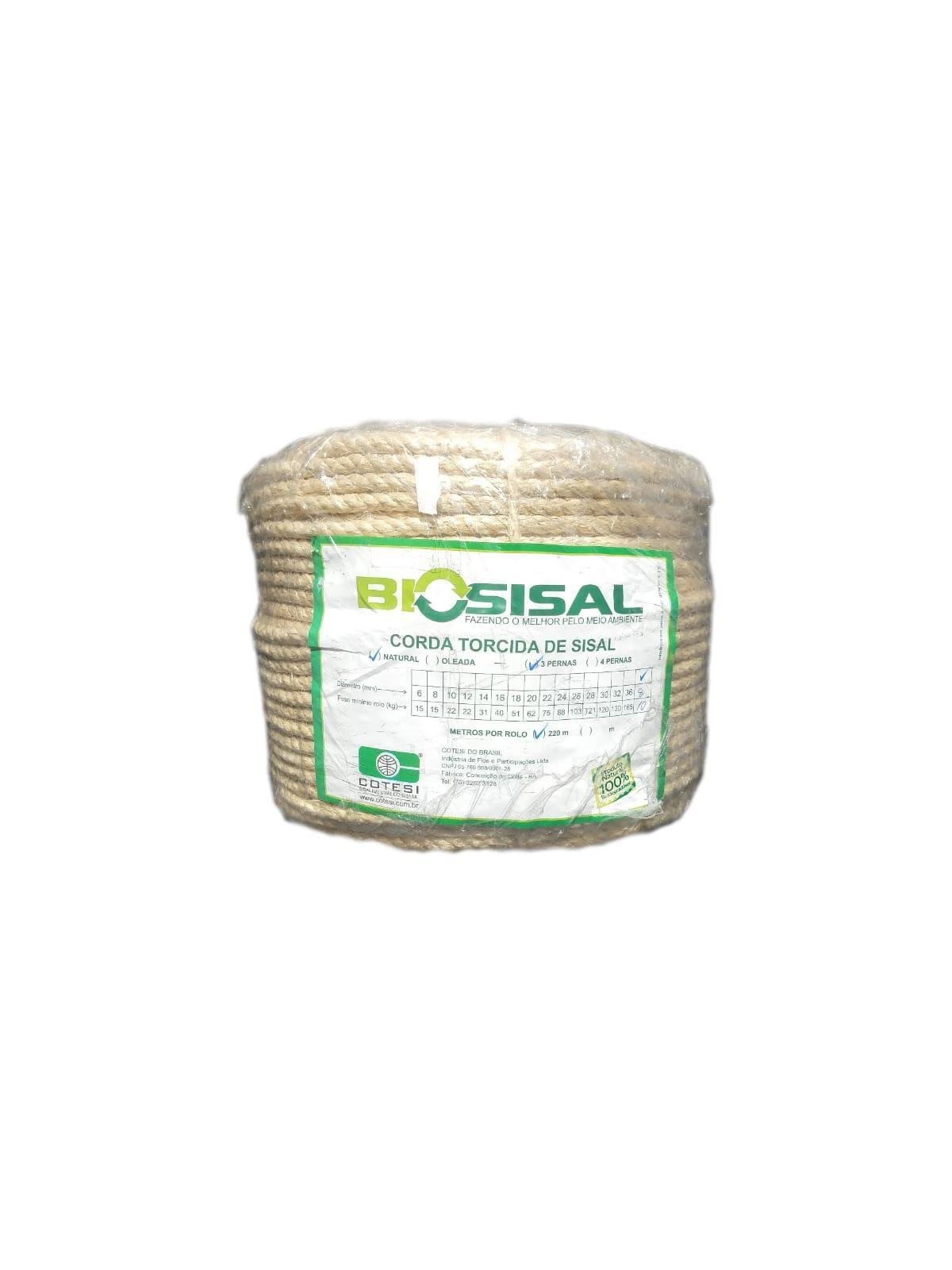 Corda Sisal Natural 6Mm Artesanato Uso Geral 80 Metros na