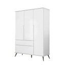 Ver imagem 1 de Guarda-roupa Roupeiro Melinda Branco 3 Portas 100% Mdf - Phoenix Baby