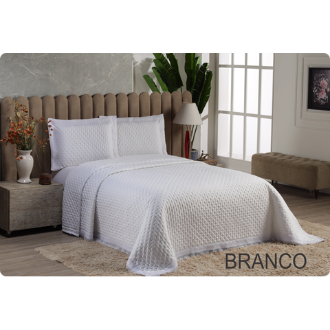 Cobre Leito King 3 Peças Percal Monte Rei:branco