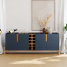 Aparador Buffet 4 Porta e Adega Canes Babus - Azul Cobalto / Cedro - 1