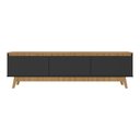 Ver imagem 1 de Rack para Tv até 75 Polegadas 180cm 3 Portas Retrô Multimóveis Mp1102 Madeirado/preto