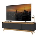 Ver imagem 4 de Rack para Tv até 75 Polegadas 180cm 3 Portas Retrô Multimóveis Mp1102 Madeirado/preto