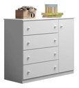 Ver imagem 1 de Cômoda Sapateira 4 Gavetas Helena Branco para Quarto Infantil de Bebê Infantil - Phoenix Baby