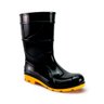 Bota de Pvc Cano Médio com Forro Preta com Solado Amarelo Crival - Ca: 50964 - 2