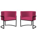 Ver imagem 1 de Kit 2 Poltronas Decorativa Sala de Estar Luana Base Preta Veludo Pink - Montanaris Decor Md Montanar