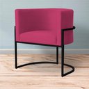 Ver imagem 3 de Kit 2 Poltronas Decorativa Sala de Estar Luana Base Preta Veludo Pink - Montanaris Decor Md Montanar