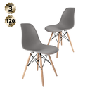 Ver imagem 1 de Kit com 2 Cadeiras Eames Cinza - Base Madeira Natural