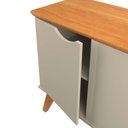 Ver imagem 2 de Buffet Aparador 122cm 3 Portas Pés Madeira Prism 1.2 Patrimar Off White/cinamomo