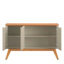 Ver imagem 3 de Buffet Aparador 122cm 3 Portas Pés Madeira Prism 1.2 Patrimar Off White/cinamomo